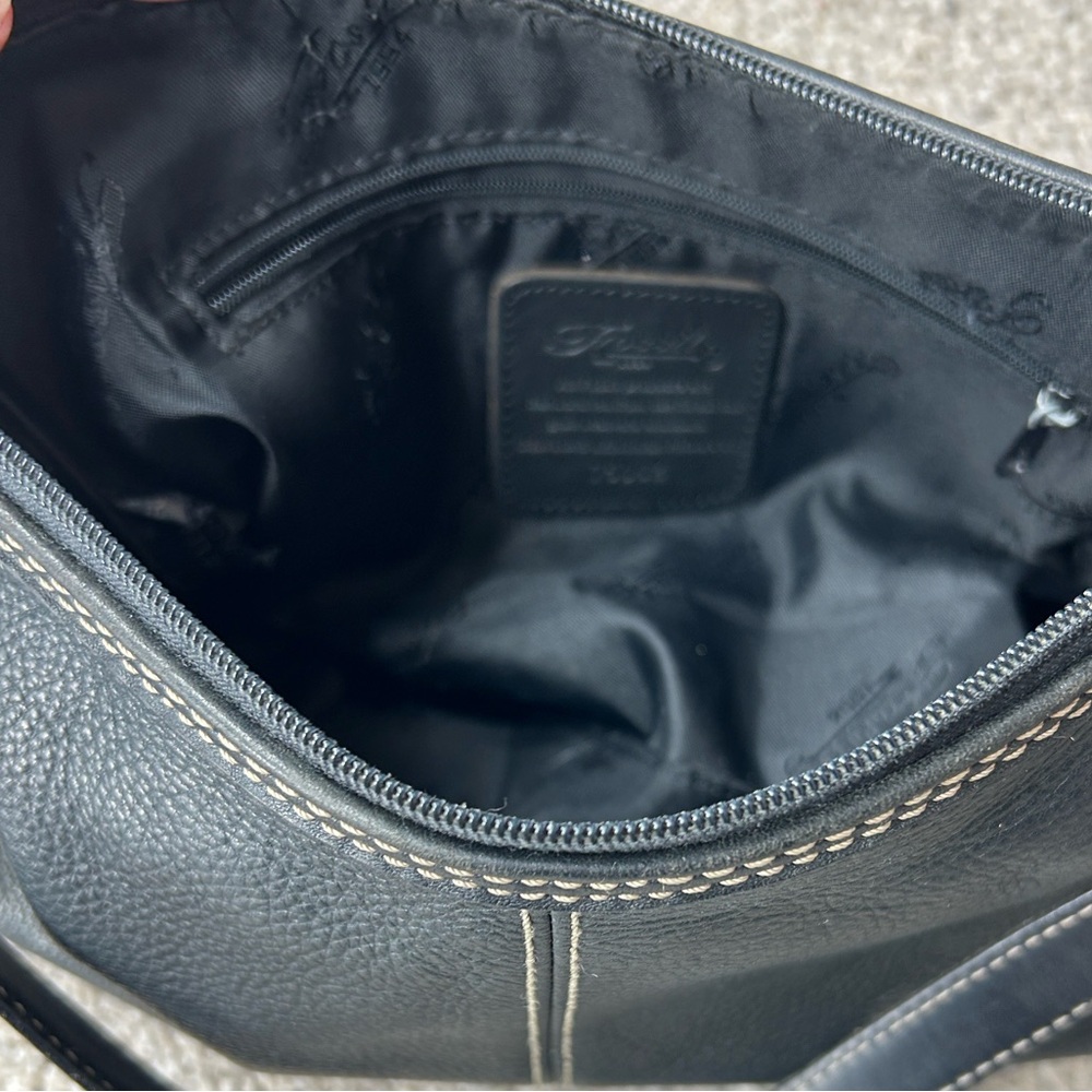 Vintage Fossil Black Pebbled Leather Shoulder Bag #75082 - Picture 8 of 14